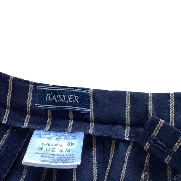 BASLER Vintage Navy Pinstripe Wide Leg Pant Size 40 - Picture 4 of 6